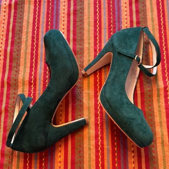 Allegra K Platform Cross Strap Stiletto Heel Mary Jane Green Pumps size 8.5 - Picture 4 of 7